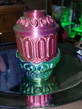 Iridescent 3D Printed Led Candle Holder - Pink & Green Fairy Lamp W/led Candle
